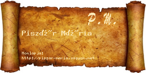 Piszár Mária névjegykártya