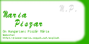 maria piszar business card