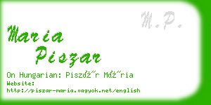 maria piszar business card